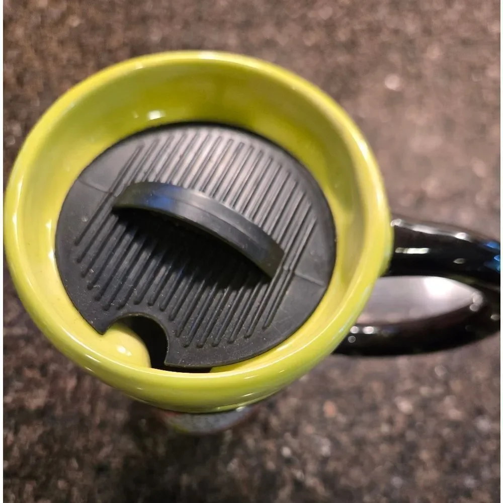 Colorful Ceramic Nurse Mug with Black Handle
